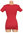 IHLE rotes Korsetthemd mit Arm und U-Boot-Ausschnitt