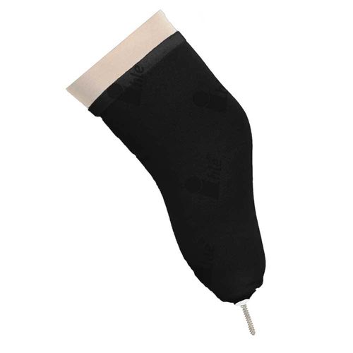 IHLE Unterschenkel-Stumpfstrumpf Nylon mit Silikonloch, schwarz